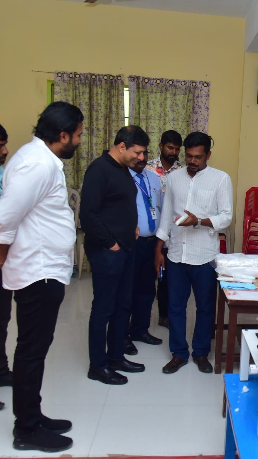 Guests speaking together during a classroom visit